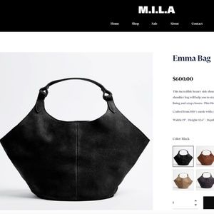 M.I.L.A. Emma Black Suede Leather Shoulder Bag